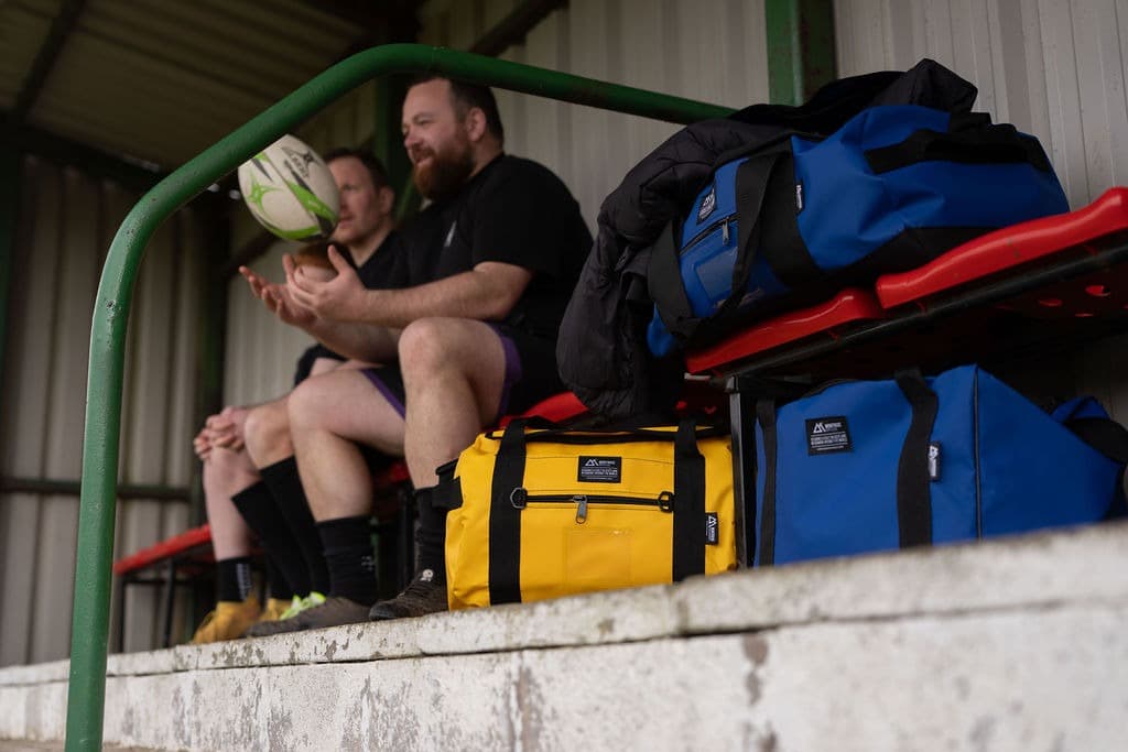 High-spec team kitbags on pitch