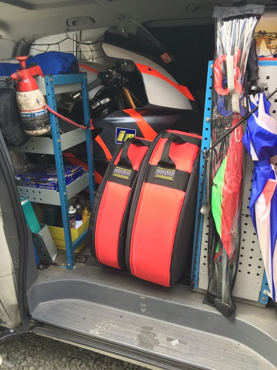 Bespoke padded motorcycle wheel storage bags
